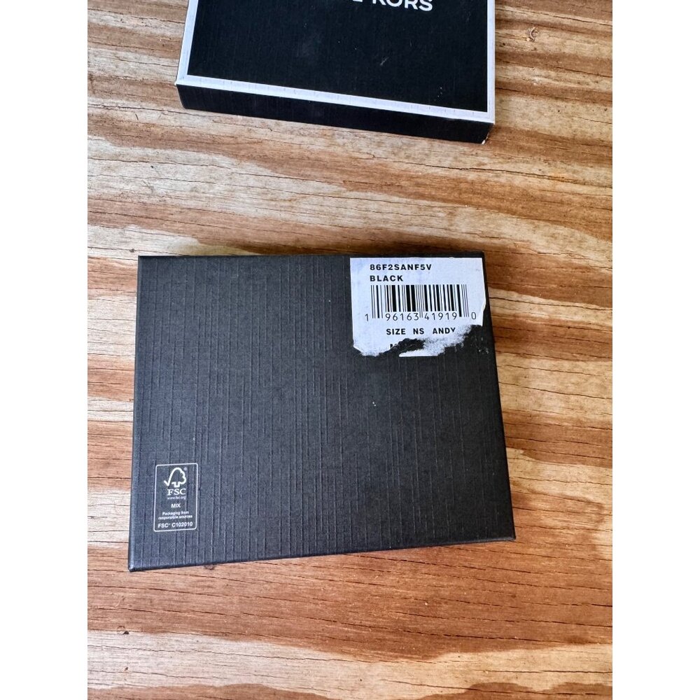 Michael Kors Men's Bifold Black Canvas Slim Billfold Wallet 86F2SANF5V - Picture 2 of 5